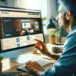 Personne travaillant sur WordPress pour la création de site web