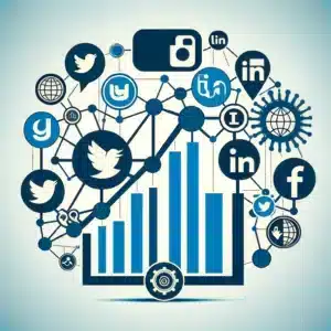 Graphique illustrant l'influence de Facebook, Twitter, LinkedIn, et Instagram sur les stratégies marketing des entreprises